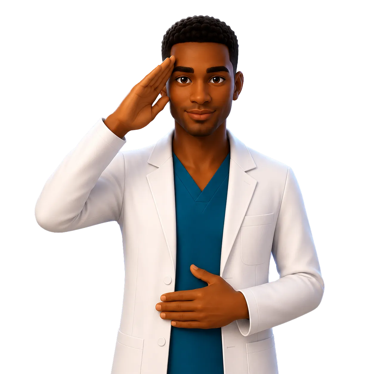 holtzi SIGN avatar — healthcare sign-language interpreter in a white doctor’s coat